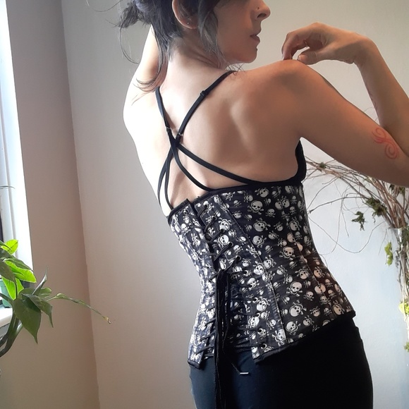 Skull Zip-Up Corset - Picture 2 of 3